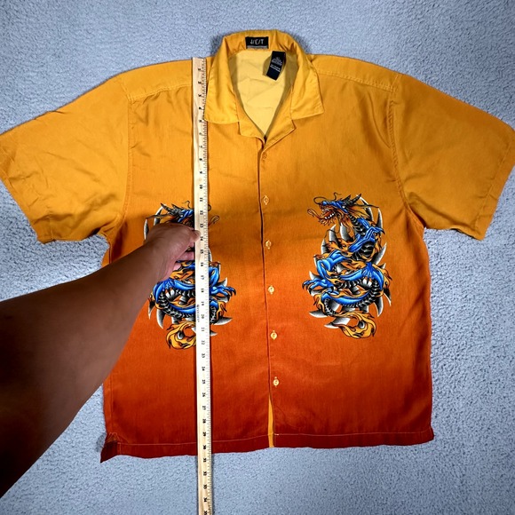 J/E/T Shirt Mens Large Ombre Dragon Tattoo 100% Polyester Y2K Streetwear Casual - Picture 4 of 9